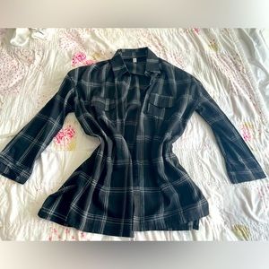 Oversized White and Black Flannel (XL)